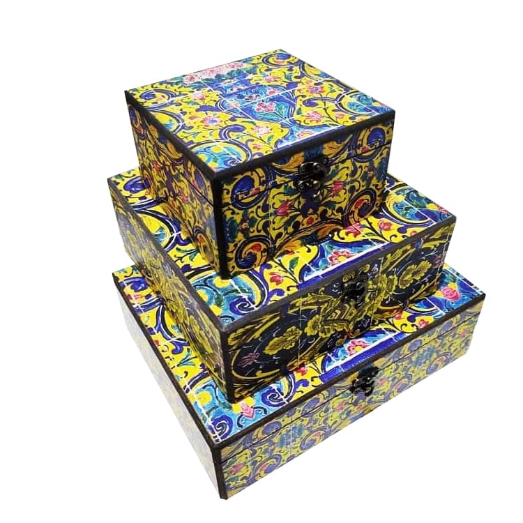 جعبه چوبی دمنوش ,چای و پذیرایی (3سایز)